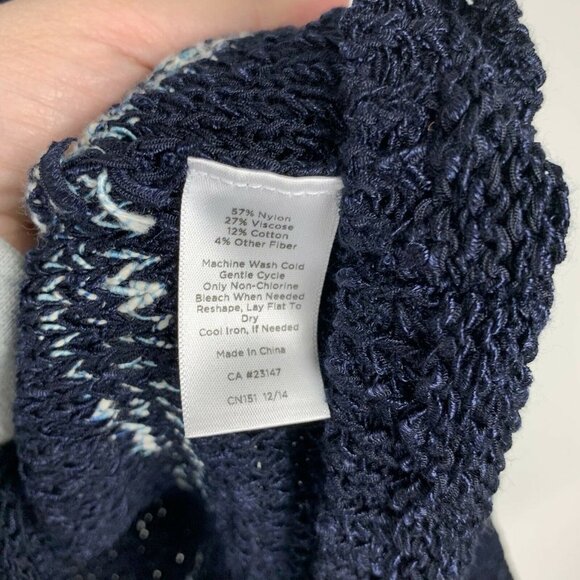 TALBOTS Women's Plus Size 1X Blue White Striped Knit Sweater Top - Picture 4 of 5